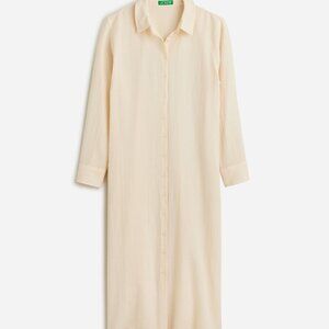 J.Crew Cream Maxi Beach Shirtdress Cover-up Size Medium